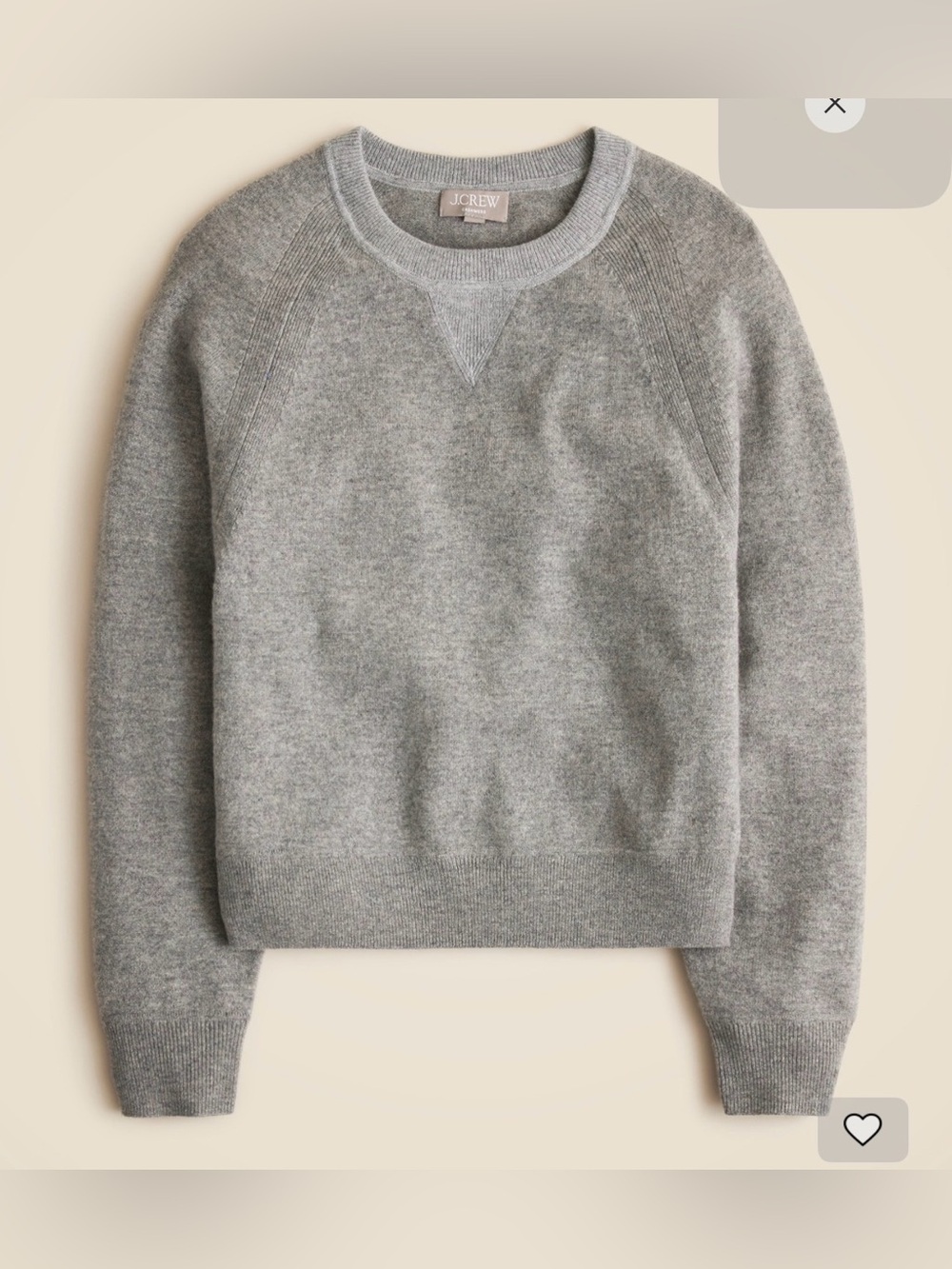 J Crew Shrunken Cashmere Sweatshirt. Size Small
